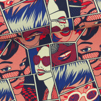 French Terry Cartoon, bunt